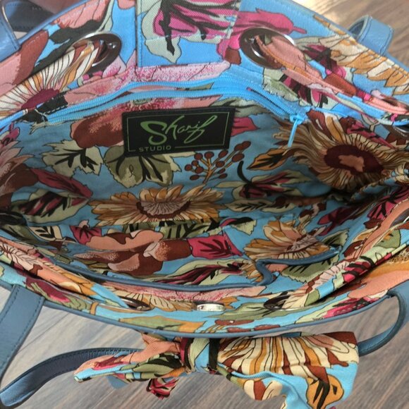 SHARIF STUDIO Genuine Quilted Leather Dusty Blue Handbag NWOT - Picture 6 of 11